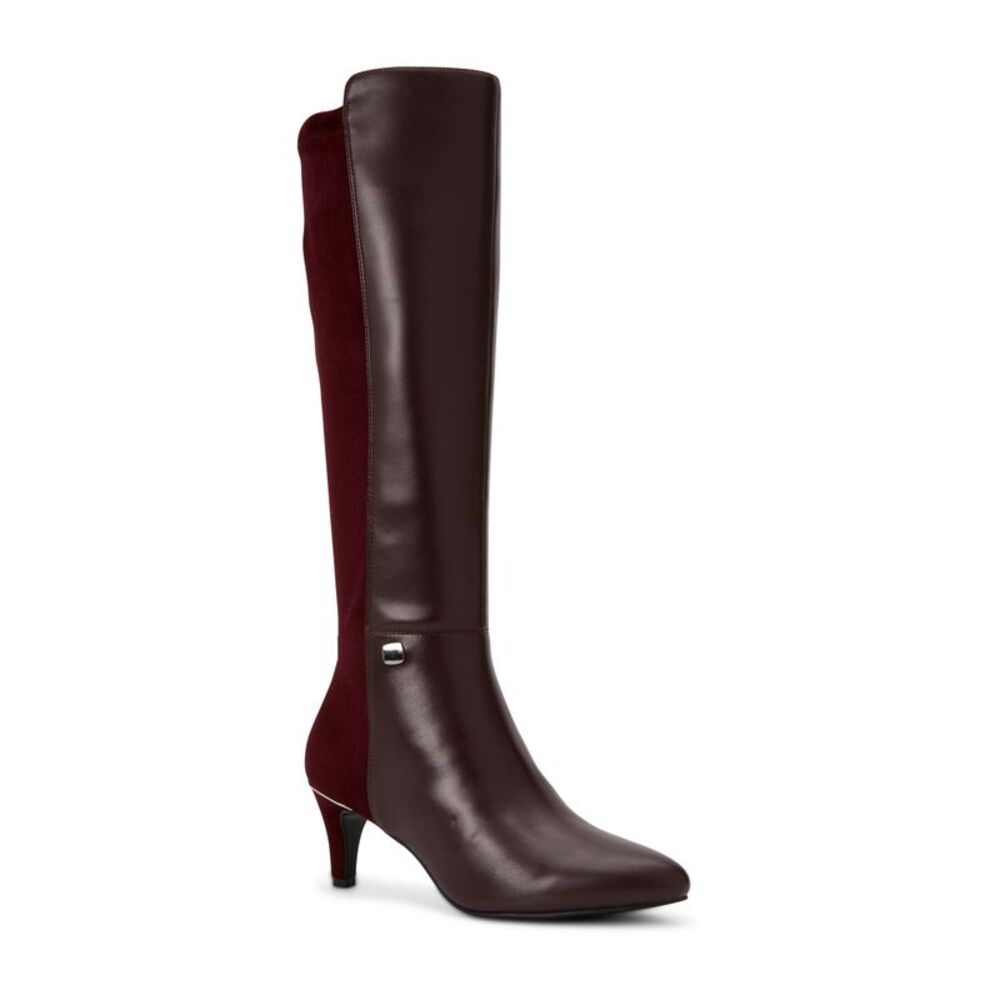 ALFANI Womens Purple High-Low Almond Toe Stiletto Zip-Up Dress Boots 5.5